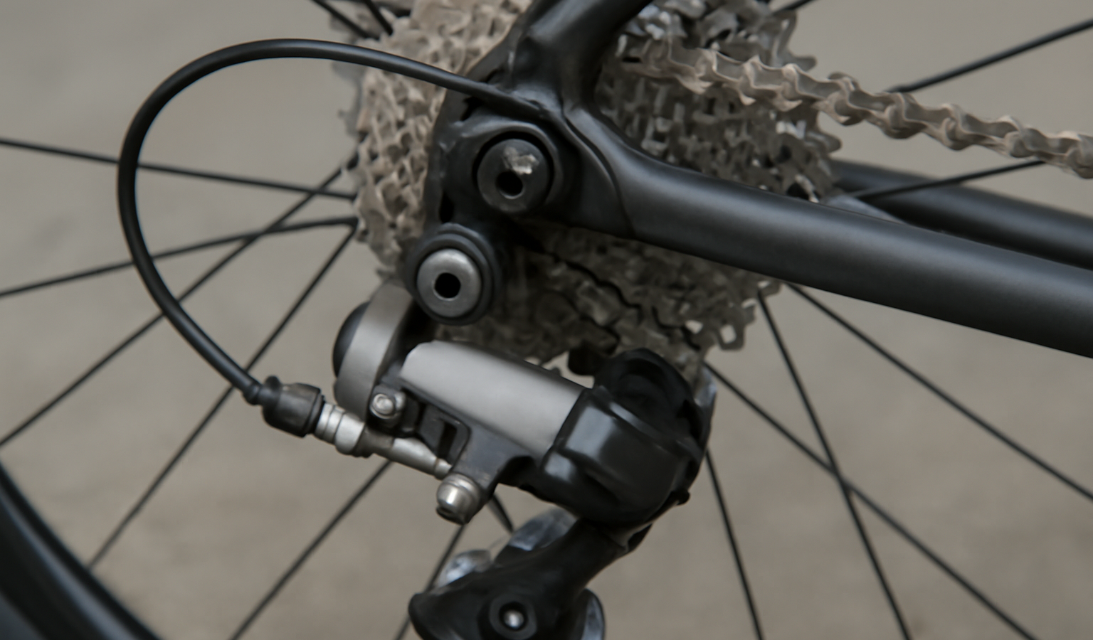 dérailleur arrière en gros plan sur vélo