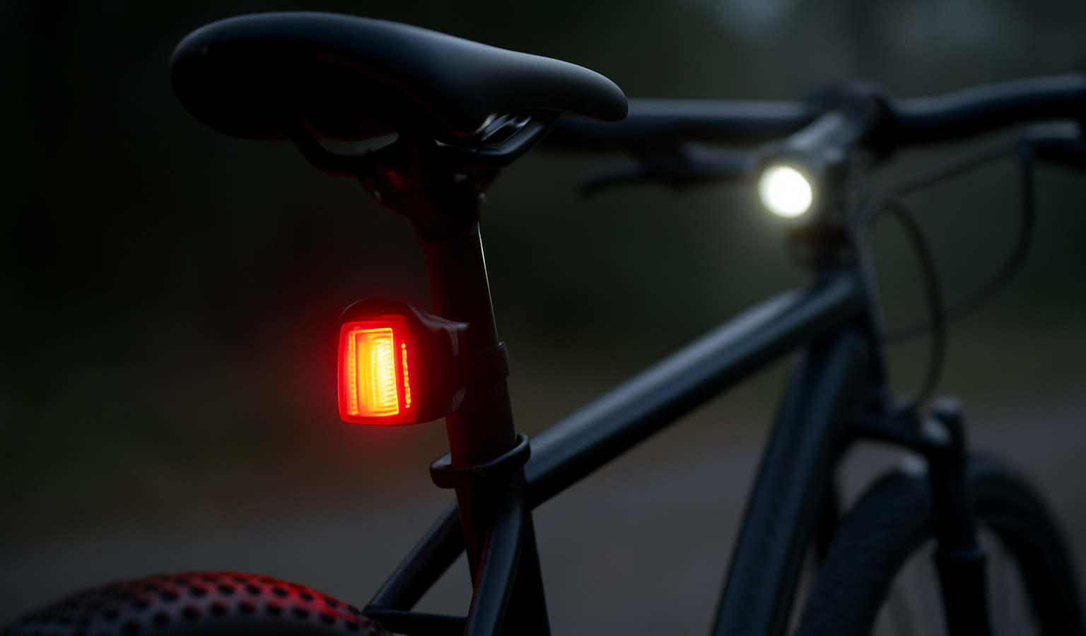 phare et feu arriere allumes sur velo