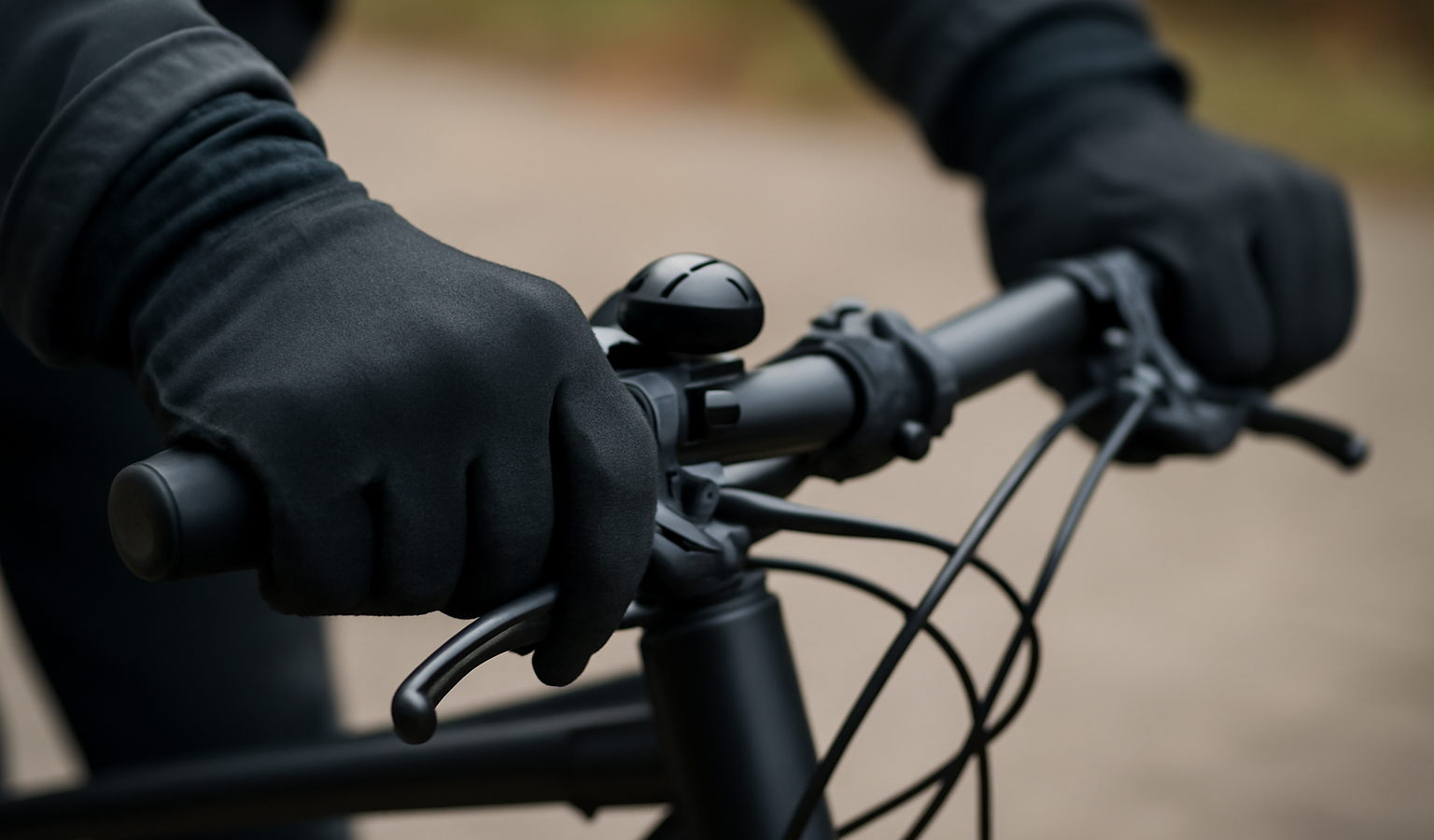 mains gantees tenant guidon de velo