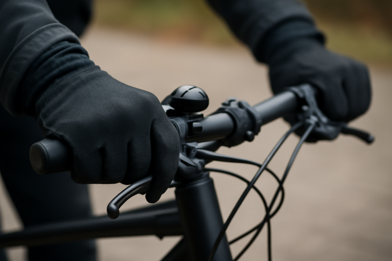 mains gantees tenant guidon de velo