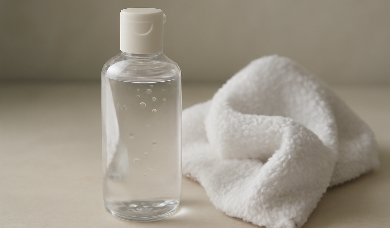 bouteille de lubrifiant pres d'un chiffon