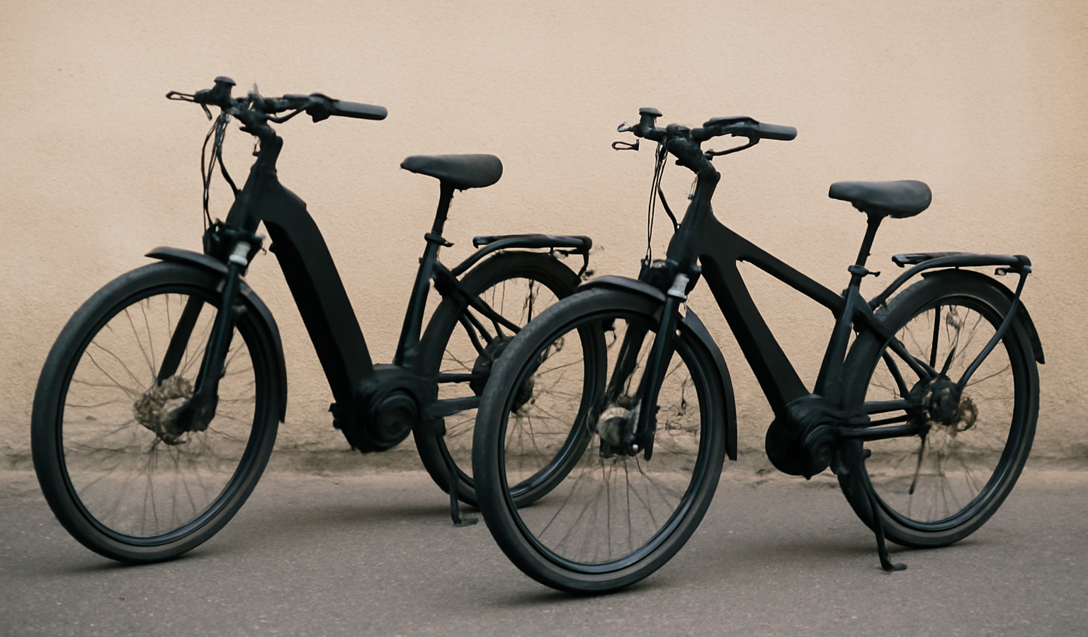 deux vélos électriques posés côte à côte