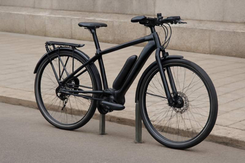 velo electrique gare contre arceau urbain