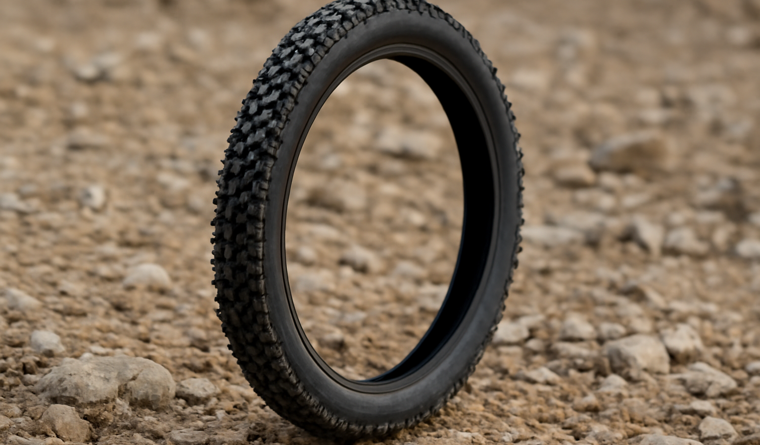 pneu gravel pose sur sol caillouteux