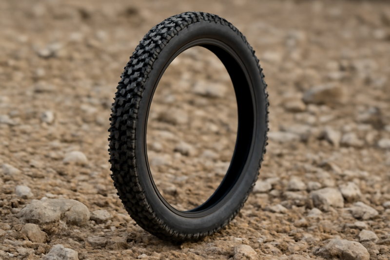 pneu gravel pose sur sol caillouteux